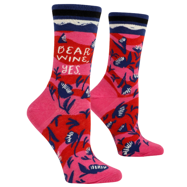 Dear Wine, Yes Crew Socks - Hello World Modern Mercantile