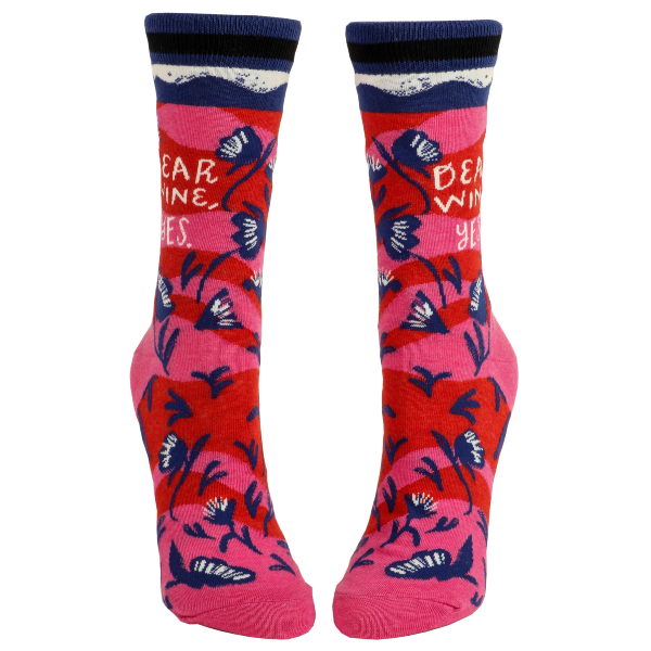 Dear Wine, Yes Crew Socks - Hello World Modern Mercantile