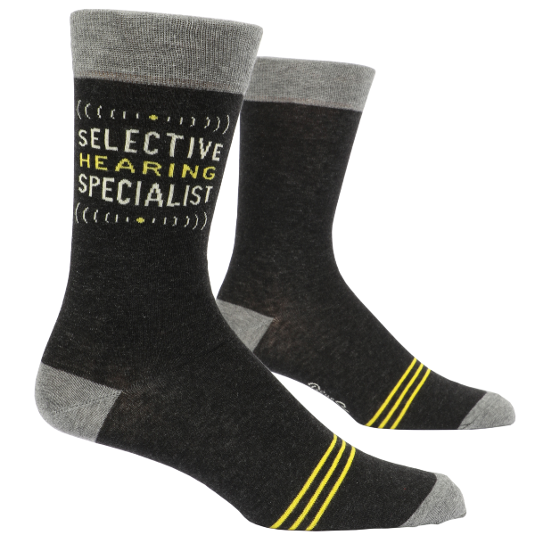 Blue Q Selective Hearing Mens Crew Socks