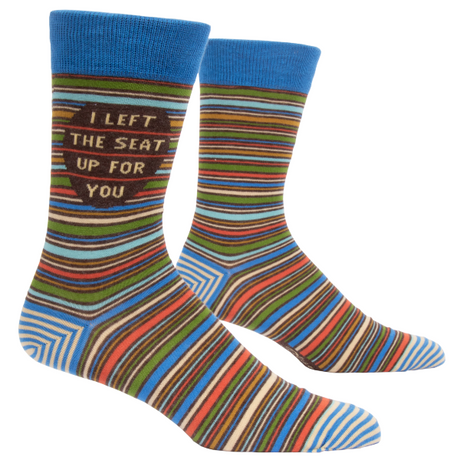 Blue Q I Left The Seat Up Mens Crew Socks