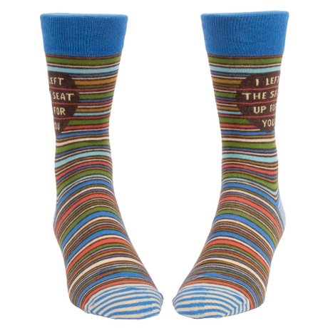 Blue Q I Left The Seat Up Mens Crew Socks