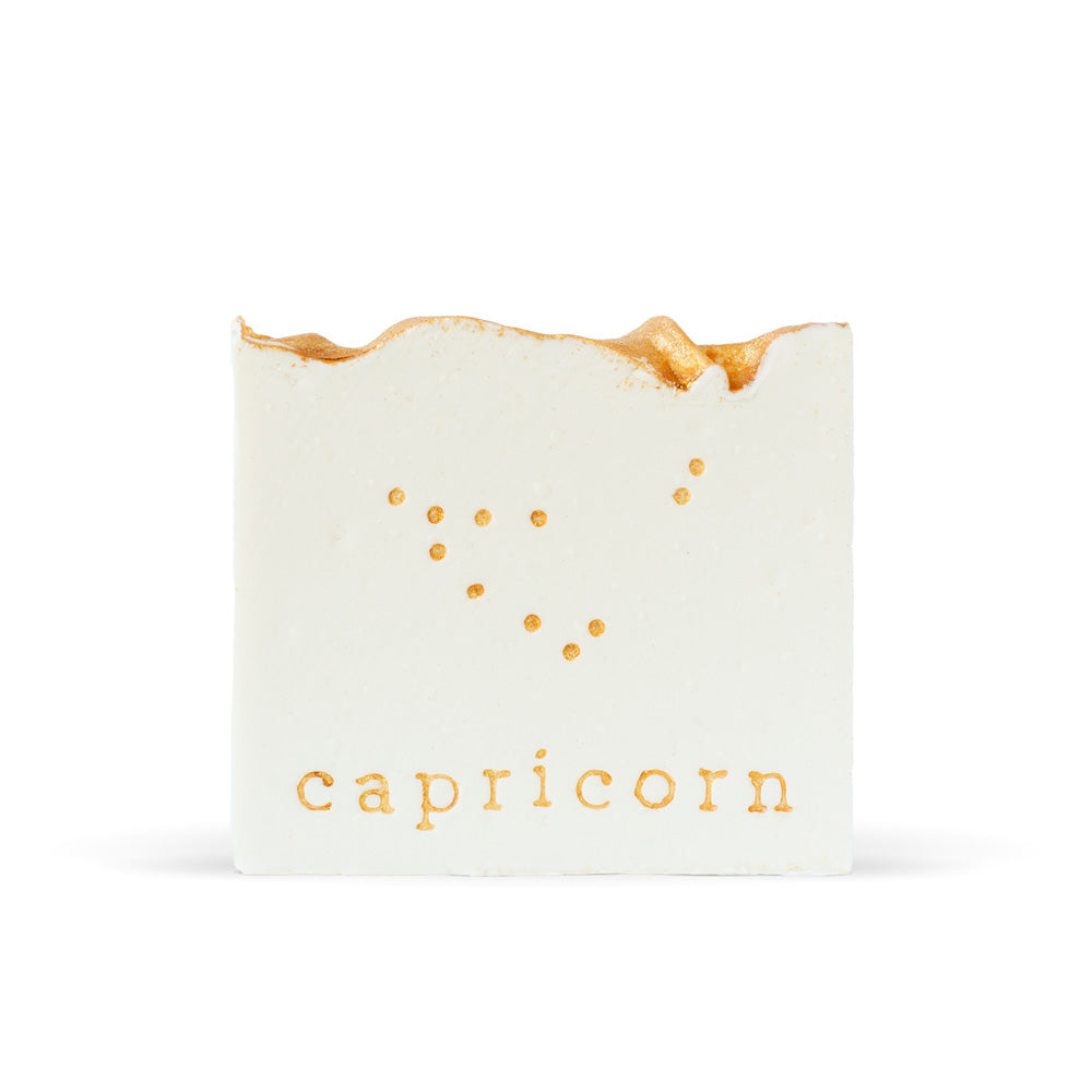 FinchBerry Handcrafted Vegan Soap. Natural gold design of the Capricorn Astrological Constellation. Perfect gift for Capricorn Sun Signs!