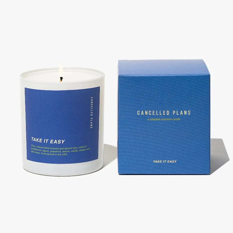 Cancelled Plans Take It Easy A Relatable Scented Candle