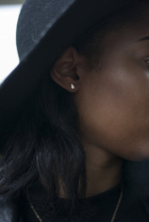 Tiny Teardrop Starburst Studs - Gold