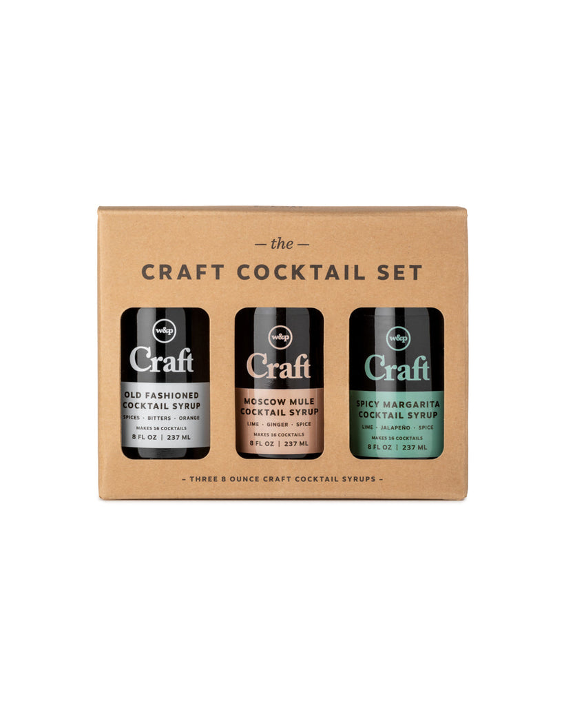 The Craft Cocktail Set Three 8 Ounce Craft Cocktail Syrups Boxed