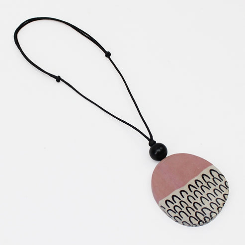 Pink Round Decoupage Jolie Pendant Sylca Designs Jewelry