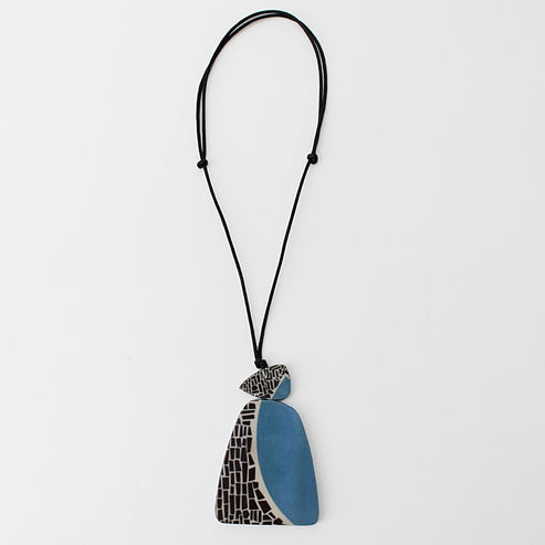 Blue Geometric Decoupage Oakley Pendant Sylca Designs Jewelry