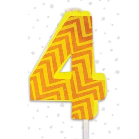 Number Candles Cake Topper Birthday Party Supplies - Colorful Decal Number 4