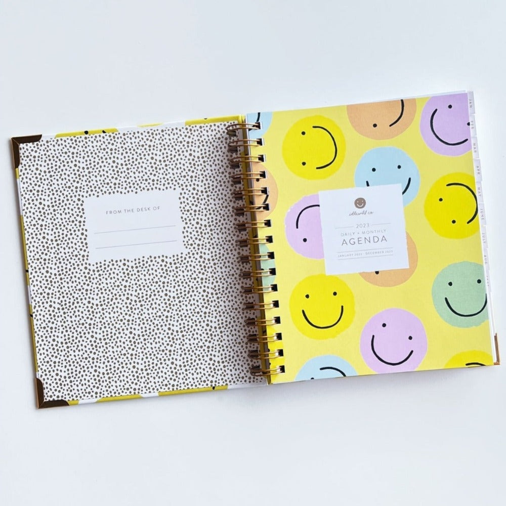 Idlewild Co. 2023 Smiley Spiral Bound Planner - 12 Month 