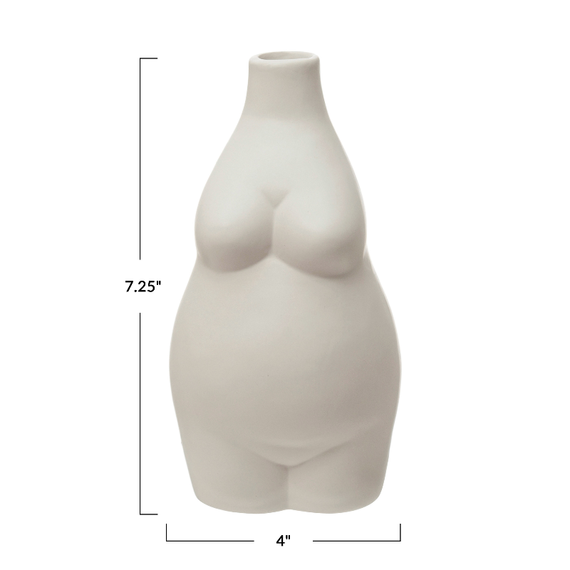 White Ceramic Body Figure Vase Measurements