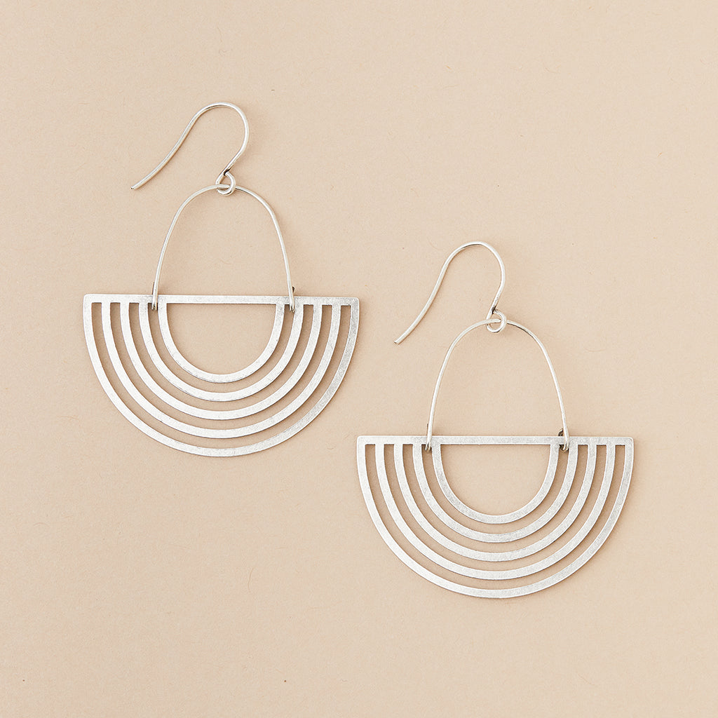 Refined Earring Collection - Solar Rays Dangle Earrings (Sterling Silver)