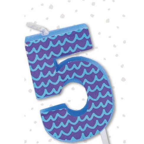 Number Candles Cake Topper Birthday Party Supplies - Colorful Decal Number 5