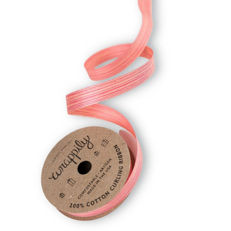 Wrappily Eco Friendly Gift Wrap Cotton Curling Ribbon - Coral Pink