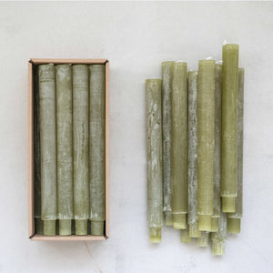 Powdered Taper Candles : Green