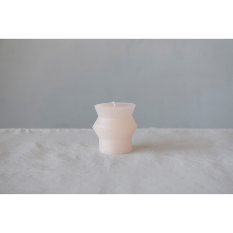 Unscented Symmetry Totem Pillar Candle - Blush Pink