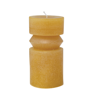 Unscented Harmony Totem Pillar Candle - Honey Yellow