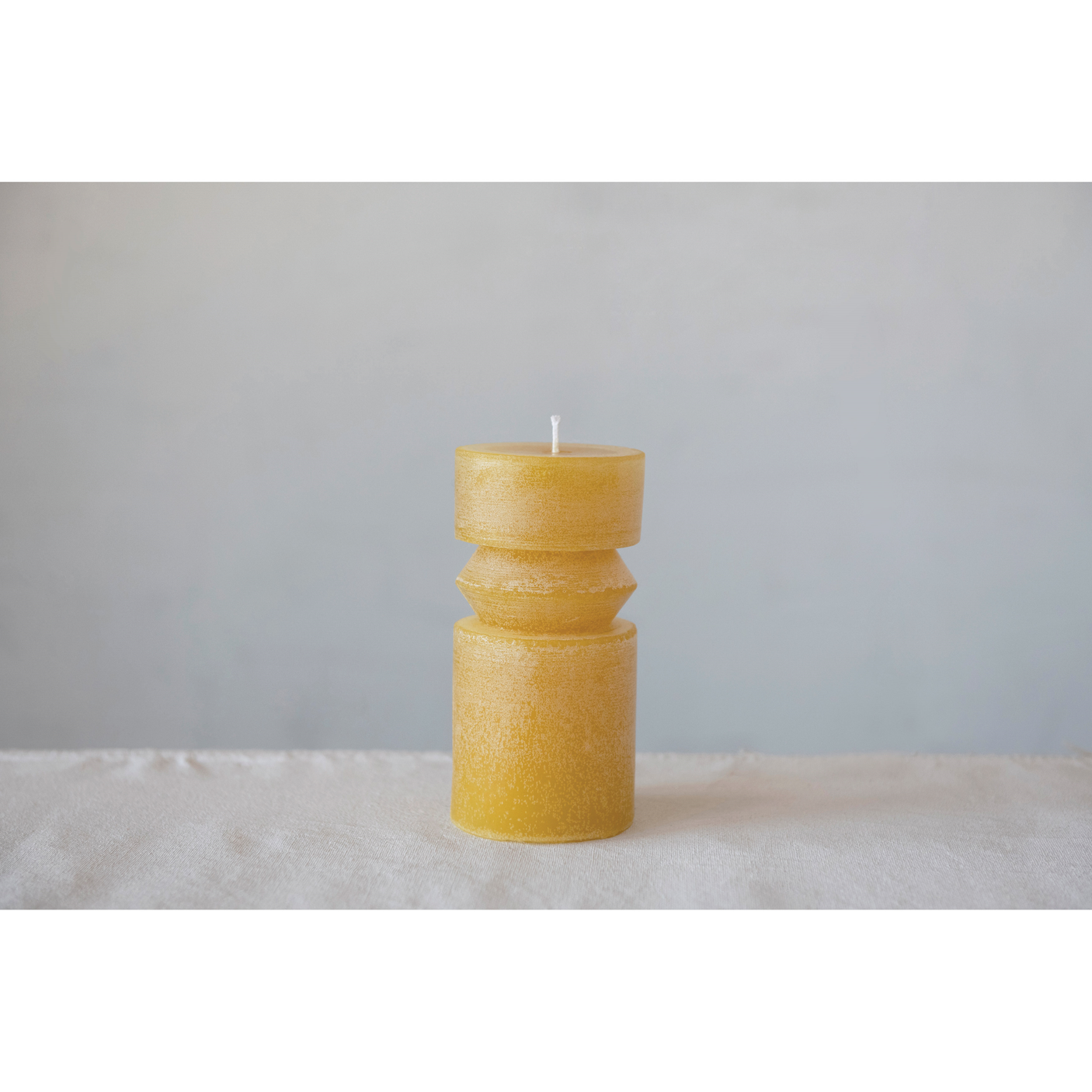 Unscented Harmony Totem Pillar Candle - Honey Yellow