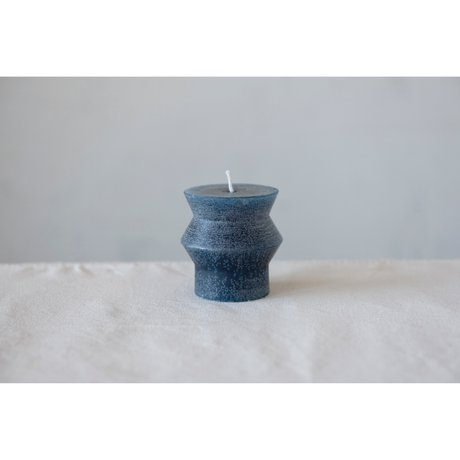 Unscented Symmetry Totem Pillar Candle - Marine Blue