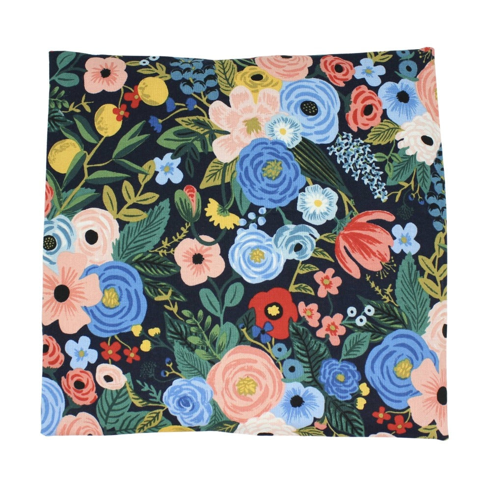 Navy Blue Floral Cotton Printed Aromatherapy Heating & Cooling Pillow Wrap