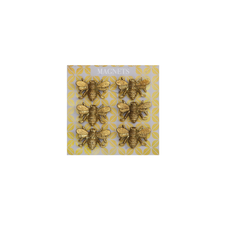 Gold Honeybee Pewter Magnets Set of 6