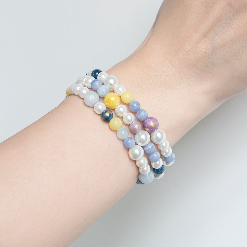 Pastel Bead & Glass Pearl Bracelet
