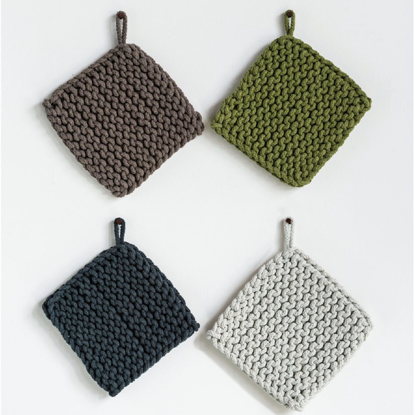 Cotton Crocheted Pot Holders - Earthtones
