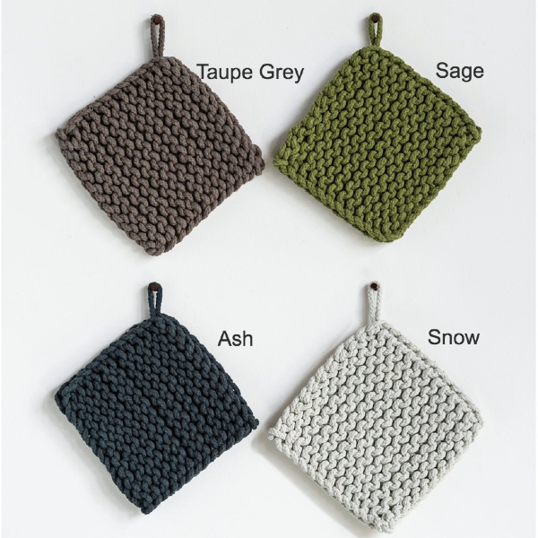 Cotton Crocheted Pot Holders - Earthtones