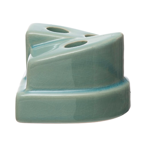 Aqua Crackle Glaze Taper Holder
