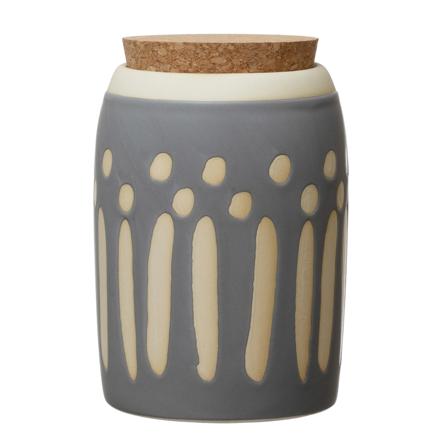 Debossed Matte Cork Lid Canister
