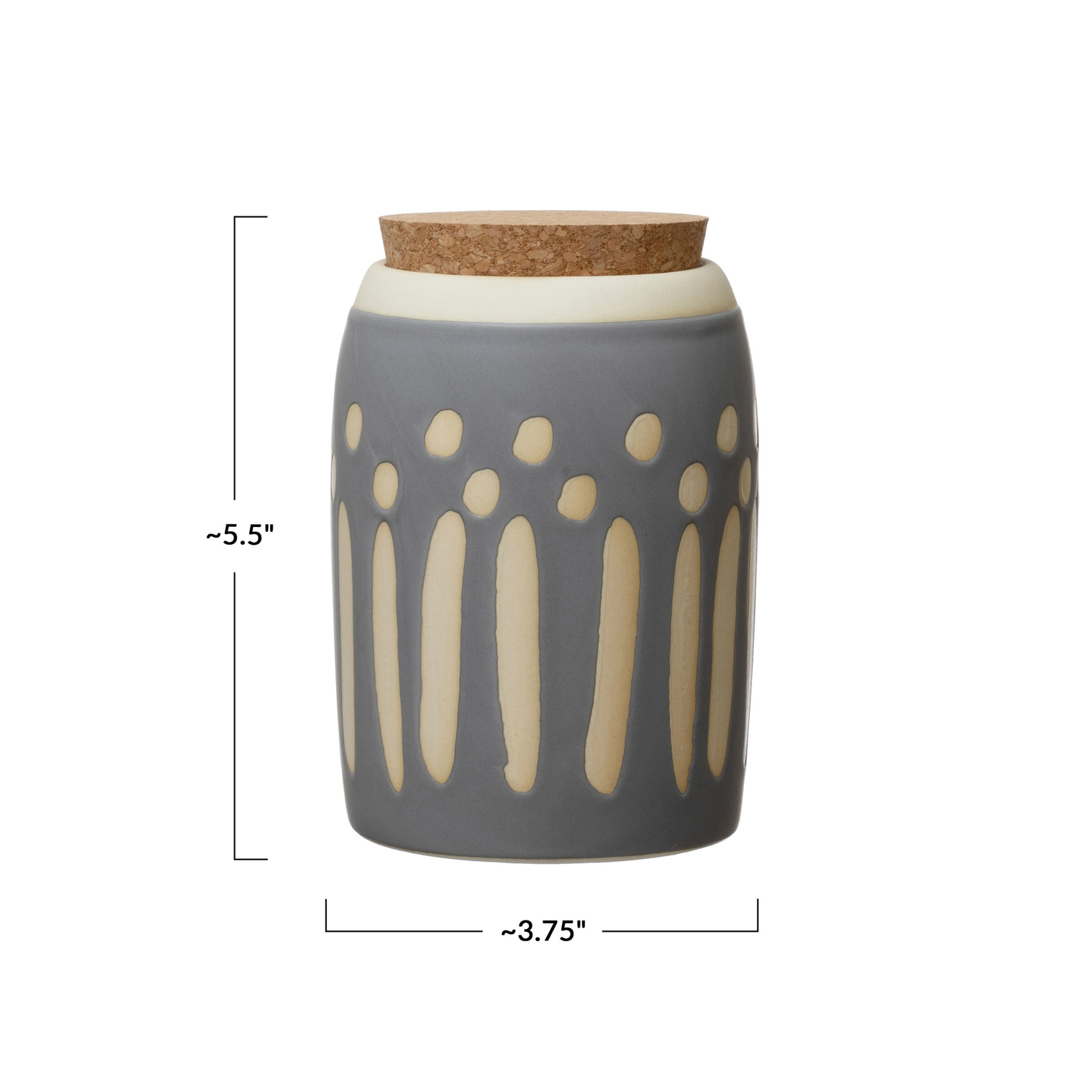 Debossed Matte Cork Lid Canister