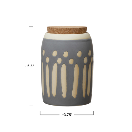 Debossed Matte Cork Lid Canister