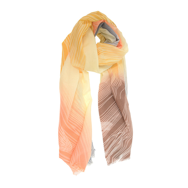 Colorful Abstract Line Long Scarf Yellow