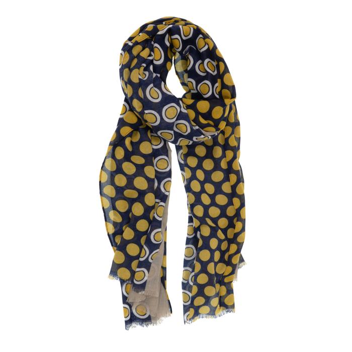 Joy Susan Accessories Mustard Yellow Classic Polka Dot Lightweight Everyday Scarf