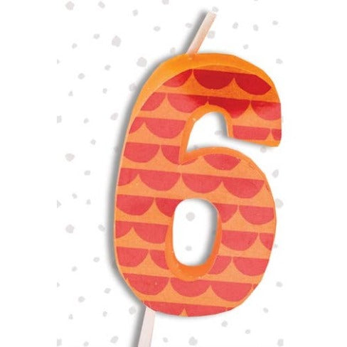 Number Candles Cake Topper Birthday Party Supplies - Colorful Decal Number 6