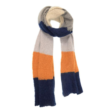 Joy Susan Accessories Navy Color Block Winter Scarf