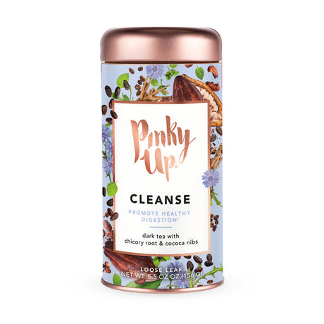 Pinky Up Cleanse Loose Leaf Tea Promotes Healthy Digestion Dark Tea With Chicory Root & Cocoa Nibs.