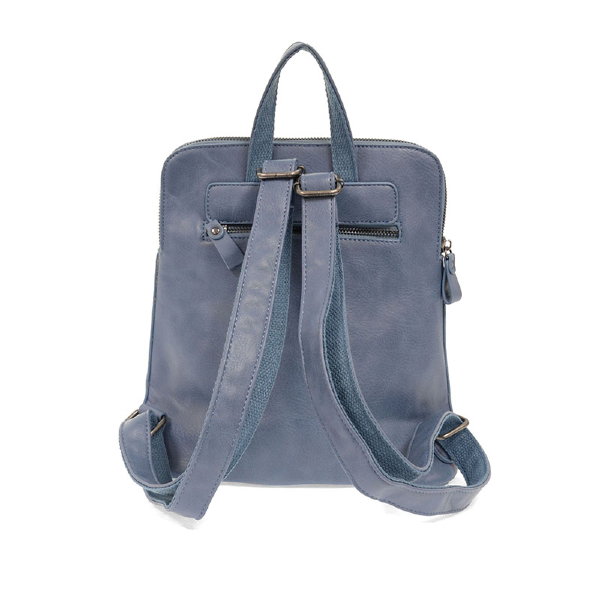 Vegan Leather Cerulean Blue Mini Julia Backpack Back View