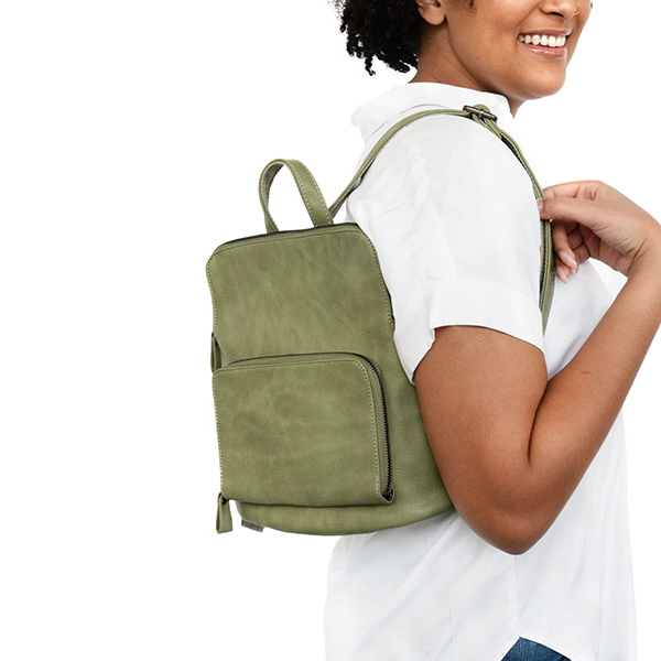 Eucalyptus Green - Vegan Leather Mini Julia Backpack