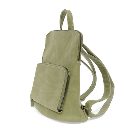 Vegan Leather Eucalyptus Light Green Mini Julia Backpack Side View