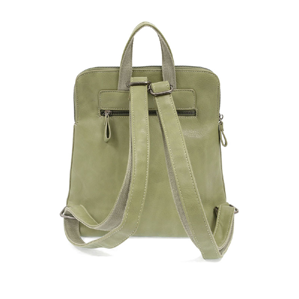 Vegan Leather Eucalyptus Light Green Mini Julia Backpack Back View