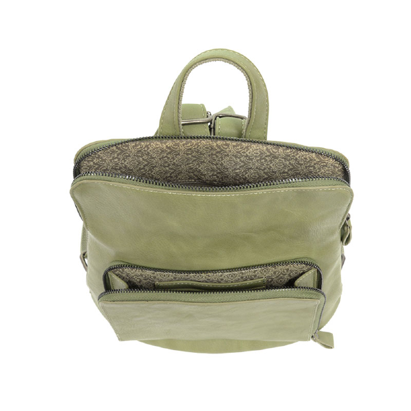Vegan Leather Eucalyptus Light Green Mini Julia Backpack Inside Lining View