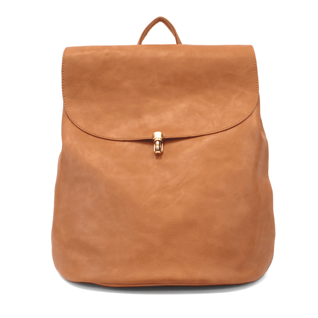 Camel Brown Vegan Leather Colette Backpack - L8035-21
