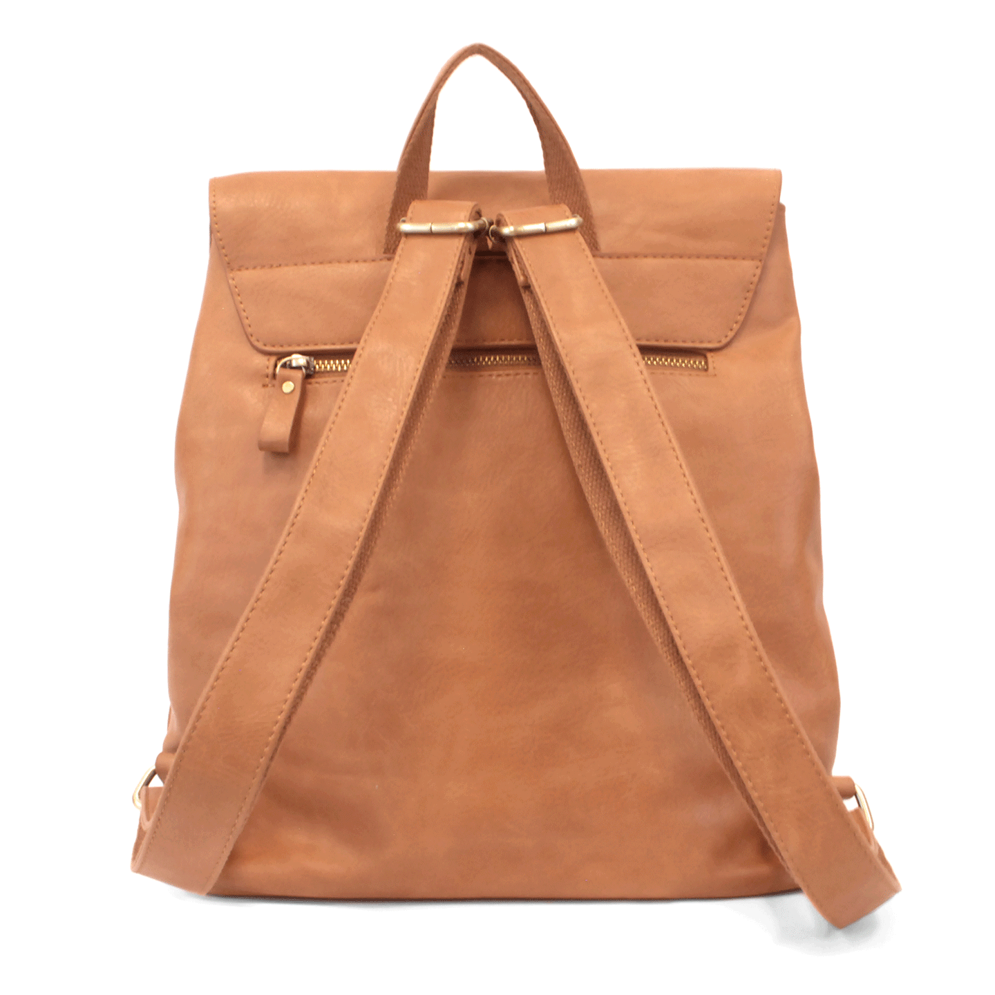 Camel Brown Vegan Leather Colette Backpack Back View