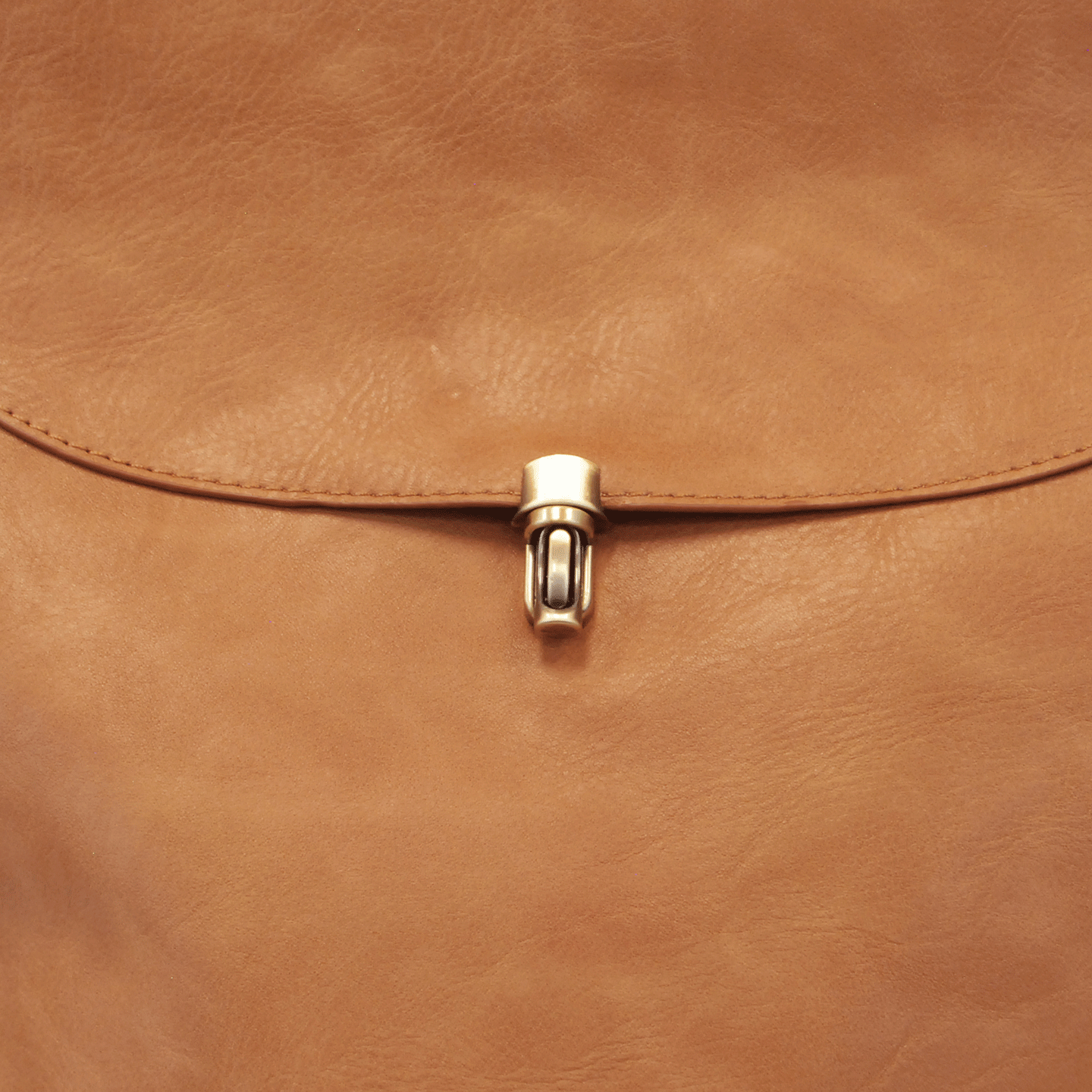 Camel Brown Vegan Leather Colette Backpack Brass Plated Closure