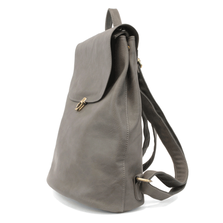 Joy Susan Charcoal Vegan Leather Colette Backpack Side View