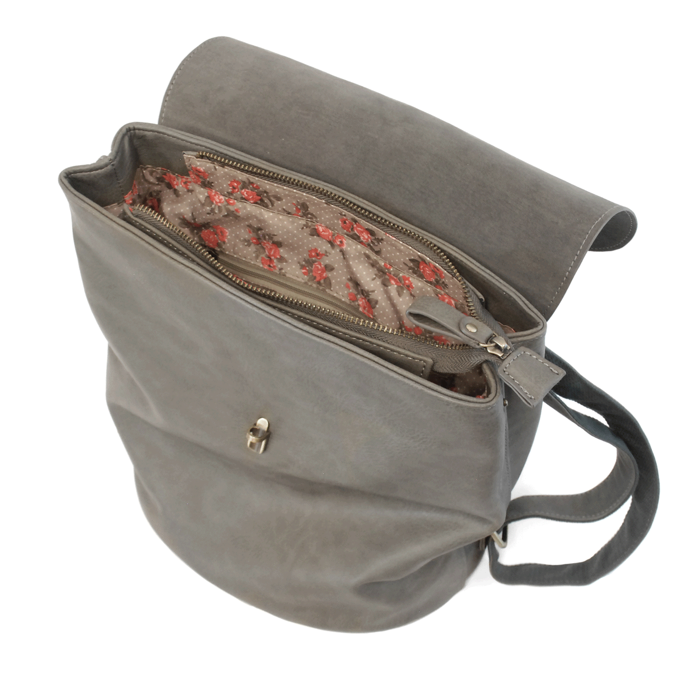 Joy Susan Charcoal Vegan Leather Colette Backpack Lined