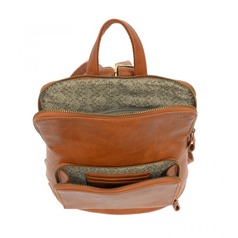 Vegan Leather Chicory Brown Mini Julia Backpack Inside Lining View