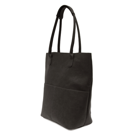 Black Vegan Leather Front Pocket Kelly Tote