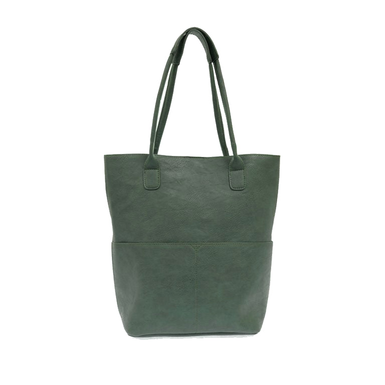 Evergreen Vegan Leather Front Pocket Kelly Tote