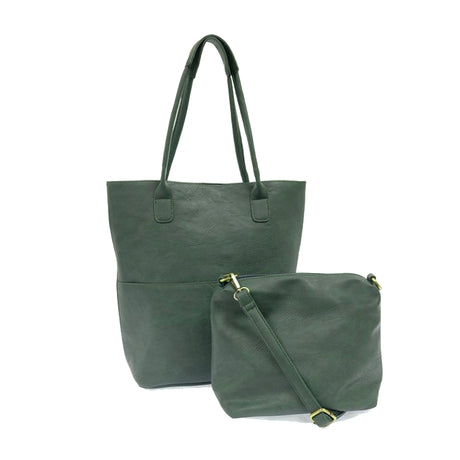 Evergreen Vegan Leather Front Pocket Kelly Tote